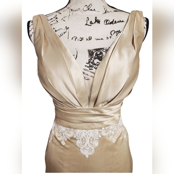 Alexia Designs Sleeveless Champagne Gown - Picture 3 of 11